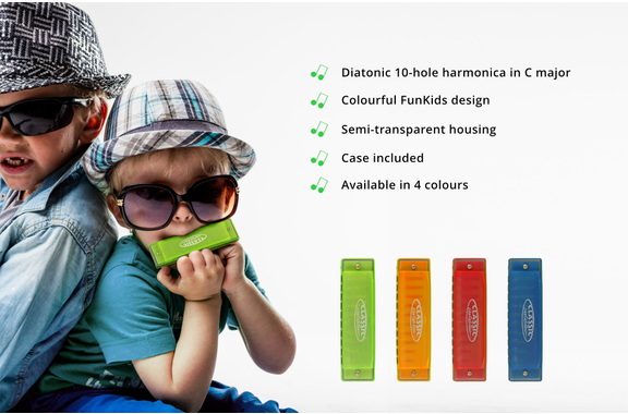 Classic Cantabile FBH-10 GN FunKids Armonica a Bocca C-Dur Verde image 4