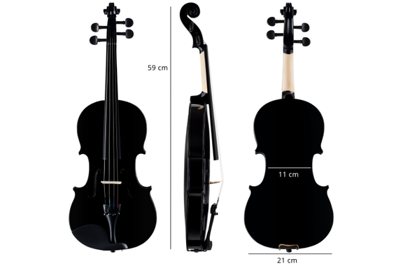 Classic Cantabile VP-100BK 4/4 Violinenset Schwarz image 4