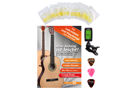 Classic Cantabile AS-861 Chitarra Classica 7/8 Starter-Set - Reso (Condizione: Molto Buona) image 4