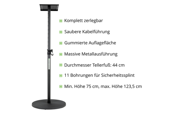 Pronomic SLS-128 BK Soporte para Monitor de Estudio con Base Redonda image 4