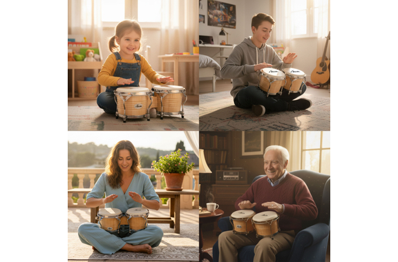 Set XDrum Bongos Pro Natur incl. Soporte image 4