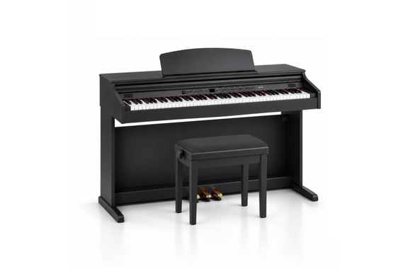 Classic Cantabile Banquette De Piano Modèle A Noir Mat Velours Noir image 4