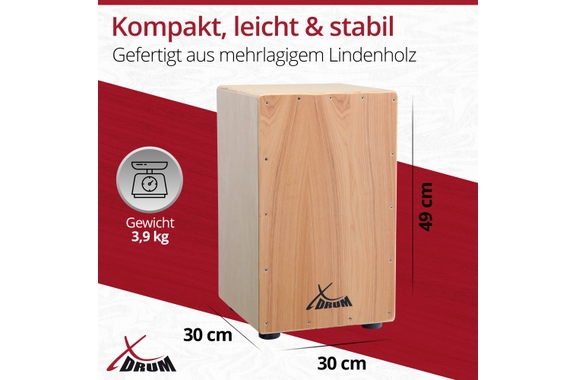 XDrum Cajon Primero Natur incl. escuela de cajón y bolsa image 4
