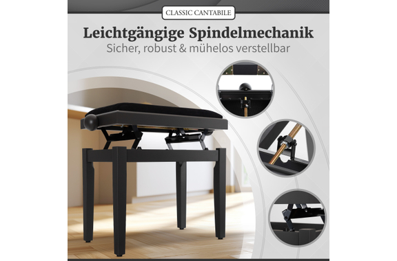 Classic Cantabile Banc De Piano Noyer Foncé Mat image 4