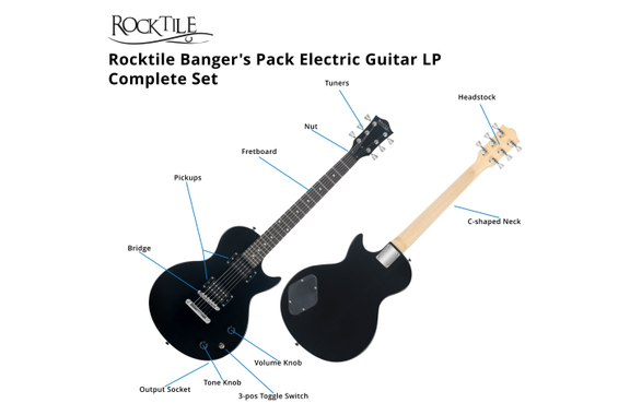 Rocktile Banger's Pack Single Cut E-Gitarren Set, 7-teilig Black image 4