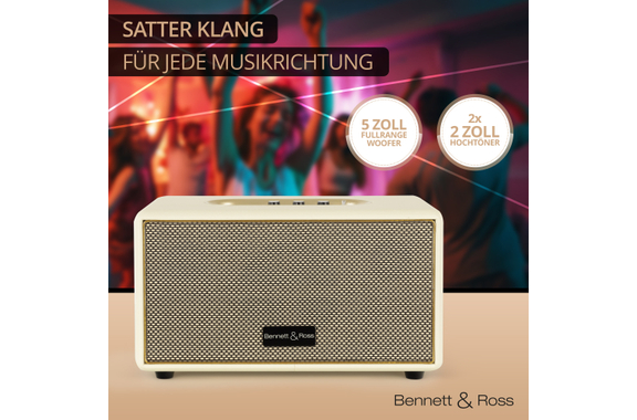 Bennett & Ross BB-860CW Blackmore Bluetooth Lautsprecher Creme-Weiß image 4