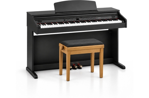 Classic Cantabile Banc De Piano Modèle A Chêne Mat Similicuir Noir image 4