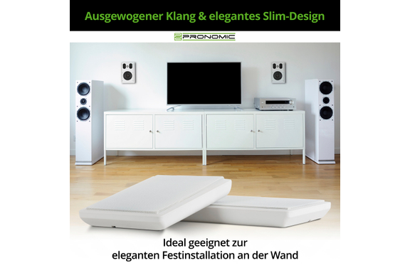 Pronomic FLS-540E WH Paar Flatpanel Wandlautsprecher Box weiß image 4