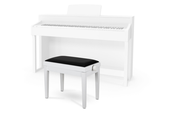 Classic Cantabile Pianobank Model A Wit Mat met zwart kussen image 4