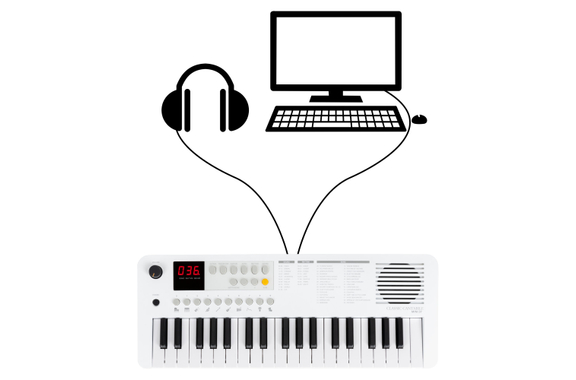 Classic Cantabile MINI-37 Clavier blanc-gris image 4