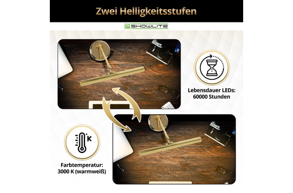Showlite WW LED Piano Lamp Gold High Gloss image 4