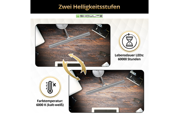 Showlite KW LED Pianoleuchte Silber matt  - Retoure (Verpackungsschaden) image 4