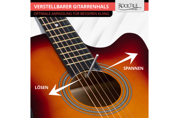 Rocktile WSD-5C-SB Slim Line Westerngitarren Set Sunburst image 4