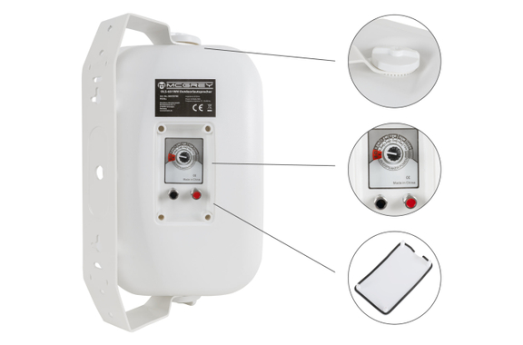 McGrey OLS-651WH Outdoor-luidsprekers 60 Watt Wit met Bluetooth Set image 4