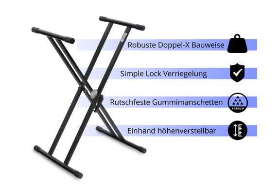 Classic Cantabile X-Keyboardständer Pro II doppelstrebig (mit SimpleLock Schnellverstellung) image 4