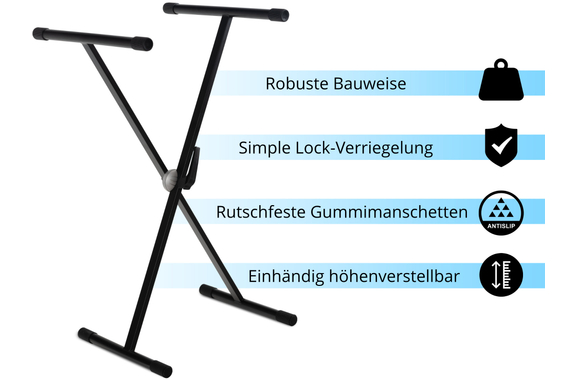Classic Cantabile Keyboardstand Pro I (met SimpleLock Snelsluiting) image 4