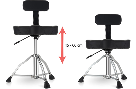 XDrum BeatSeat Drumkruk Zadel Pneumatisch met Rugleuning image 4