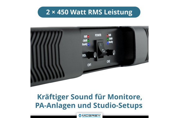 McGrey PA-4502 Endstufe 1 HE 2x 450 Watt image 4