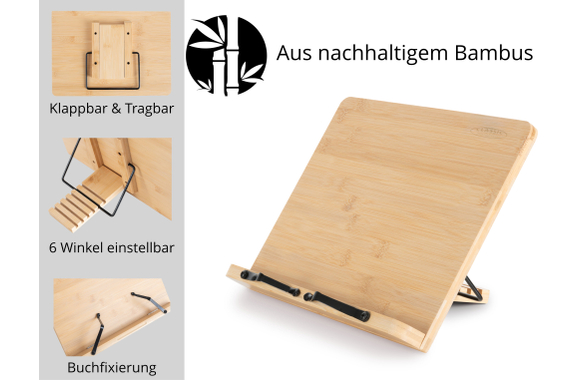 Classic Cantabile Bamboo Large Table Music Stand image 4