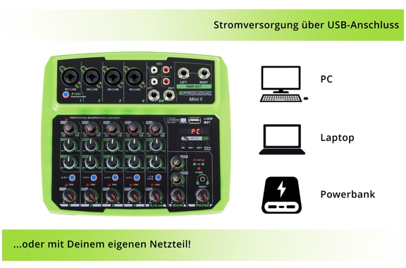 Pronomic Mini6 6-Kanal USB-Mischpult  - Retoure (Zustand: sehr gut) image 4