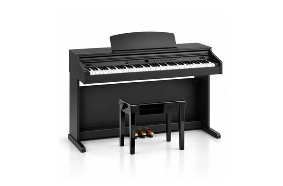 Classic Cantabile Banquette De Piano Modèle A Noir Brillant Velours Noir image 4