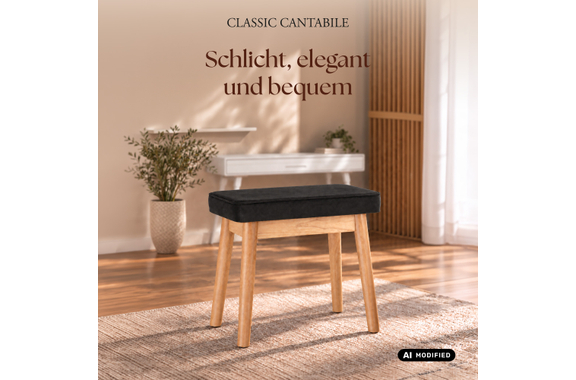 Classic Cantabile Banc De Piano Design Velours Cerisier image 4