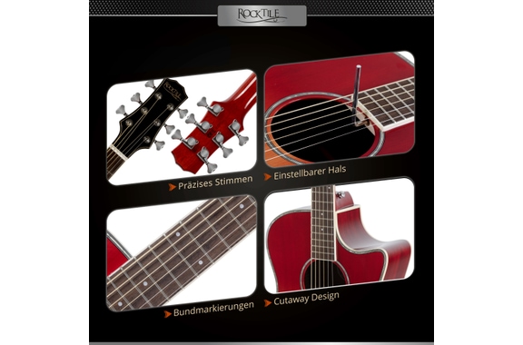 Rocktile WSC-150C-RBW Chitarra Western Rainbow image 4