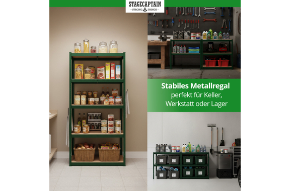 Étagère de Stockage Stagecaptain Heavyrack avec Tablettes en Bois Vert Foncé, max. 875 kg image 4