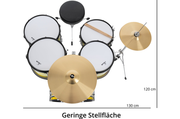 XDrum Junior Pro Kinder Schlagzeug Sunset Gold Sparkle inkl. Schule image 4