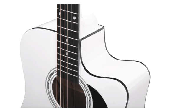 Classic Cantabile WS-10WH-CE Chitarra Western bianca con set pickup e accessori image 4