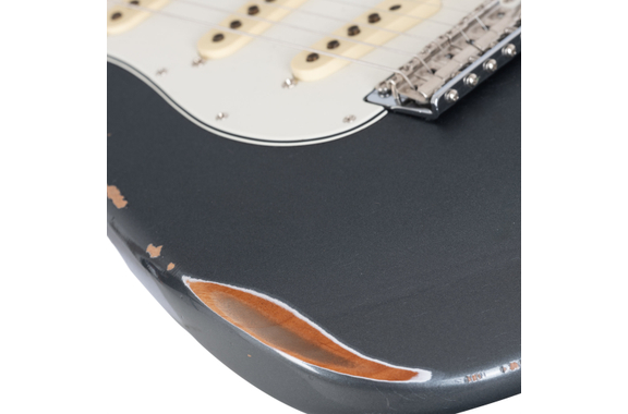 Fender Custom Shop 1967 Stratocaster Relic Aged Charcoal Frost Metallic image 4