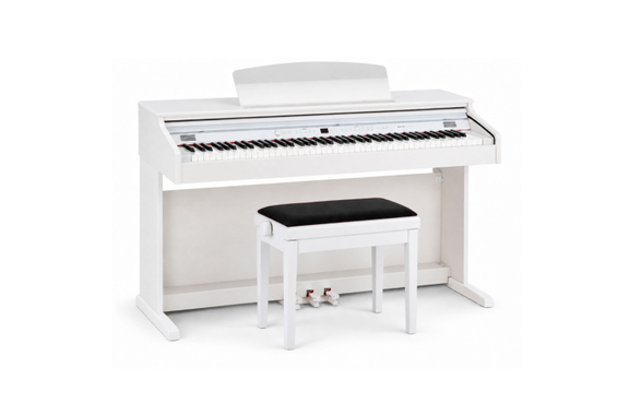 Classic Cantabile Banquette De Piano Modèle A Blanc Mat Velours Noir image 4