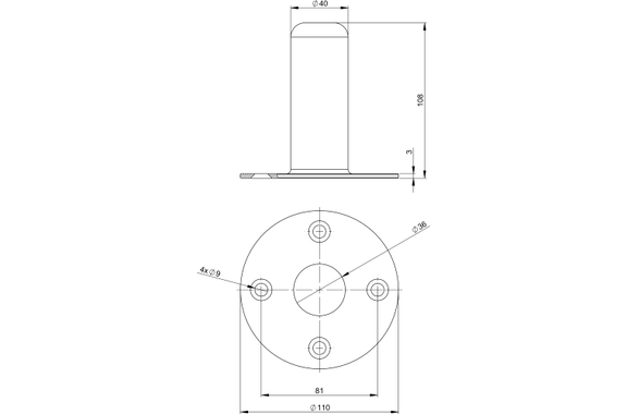 Adam Hall SM 700 Speaker Flange Steel 2x Set image 4