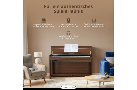 Classic Cantabile UP-1 SM Rechtop E-Piano Okoume image 4
