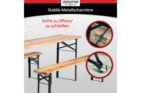 Stagecaptain BB-170 NT Hirschgarten Bierzeltgarnitur 170 cm 10x Set image 4