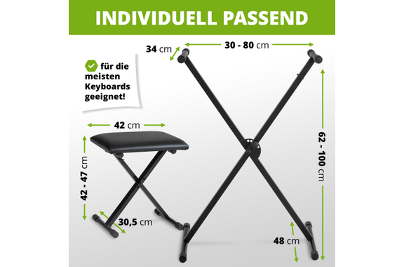 Set Clavier Classic Cantabile Support Clavier + Banc Clavier image 4