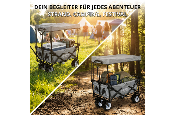 Stagecaptain Bollycart-907D GY Bollerwagen mit Dach image 4