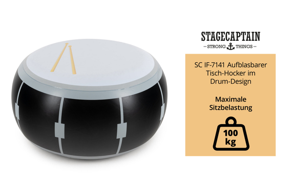 Stagecaptain IF-7141 Aufblasbarer Tisch-Hocker Drum-Design image 4