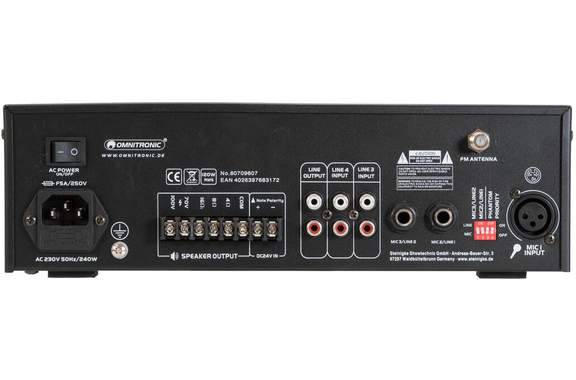 Omnitronic CPE-120P PA Mixer-Amplifier image 4