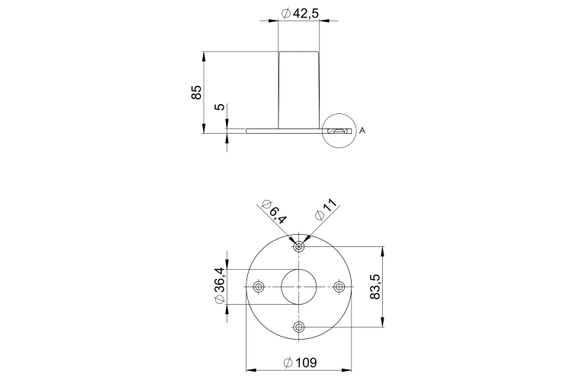 Adam Hall SM 702 Boxenflansch Alu image 4