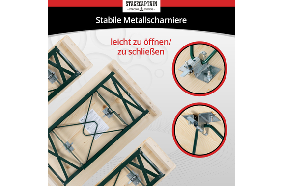 Stagecaptain Hirschgarten Beer Tent Set for Balcony 110 cm Natural 2x Set image 4