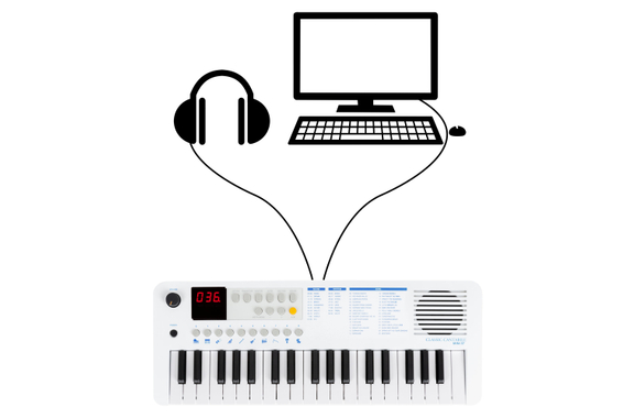 Classic Cantabile MINI-37 Clavier blanc-bleu image 4