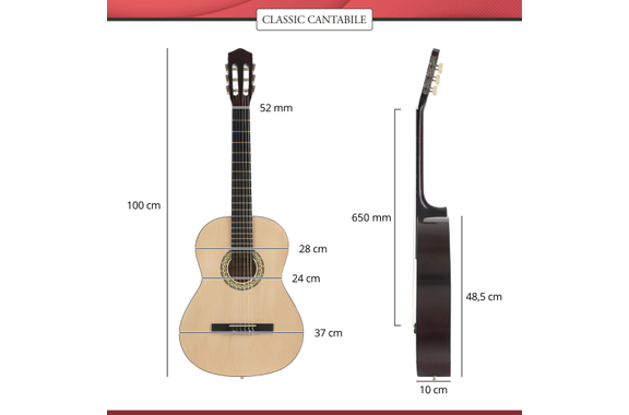 Classic Cantabile Acoustic Series AS-851-L Guitare Classique 4/4 pour Gaucher image 4