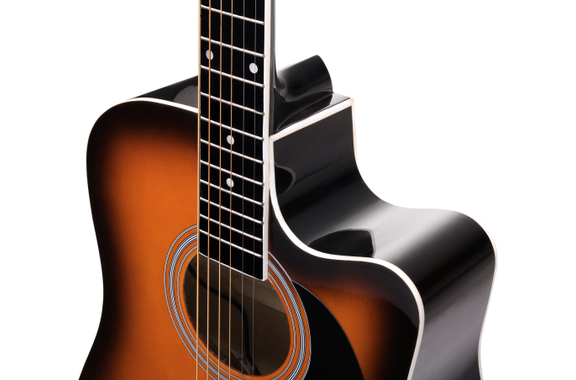 Classic Cantabile Westerngitarre mit Tonabnehmer Starter-Set inkl. 5-teiligem Zubehörset Sunburst image 4