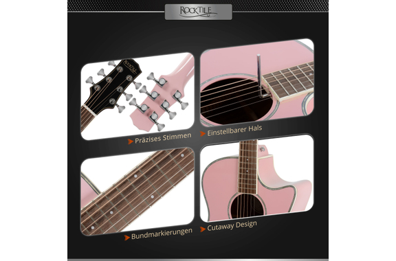 Rocktile WSC-150C-PK Chitarra Western Pink image 4
