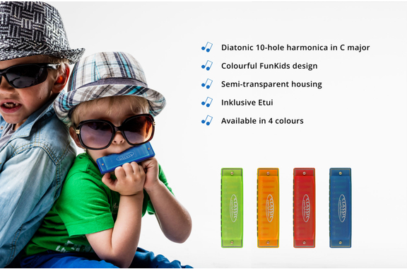 Classic Cantabile FBH-10 BU FunKids Harmonica C Major Blue image 4