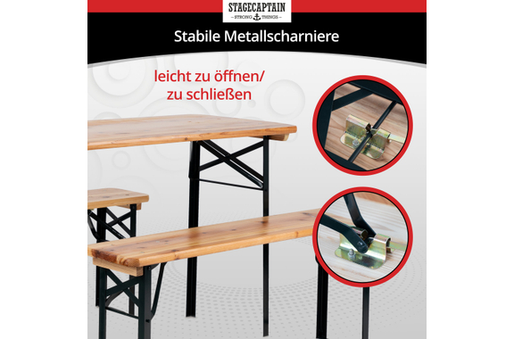 Stagecaptain Hirschgarten Beer Tent Set for Balcony 117 cm Natural image 4
