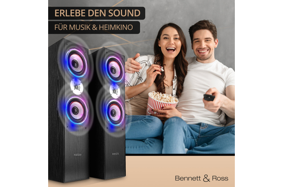 Bennett & Ross Radiant HiFi Vloerstaande Luidsprekers Paar zwart 2x 180W RMS image 4