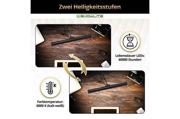 Showlite KW LED Pianoleuchte Schwarz  - Retoure (Zustand: sehr gut) image 4