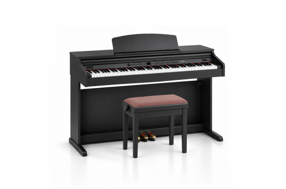 Classic Cantabile Banc De Piano Modell A Noir Mat Velours Rosé image 4